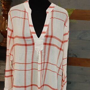 Liverpool White and Red Plaid Tunic